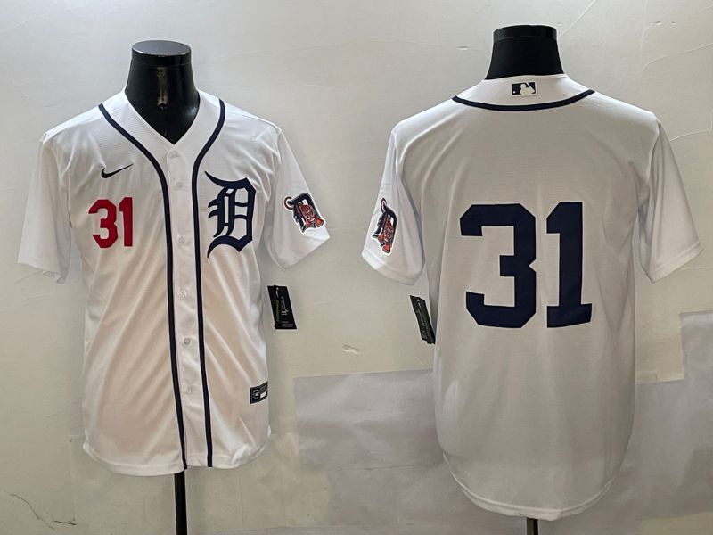 Men Detroit Tigers #31 No Name White Game 2025 Nike MLB Jersey style 3